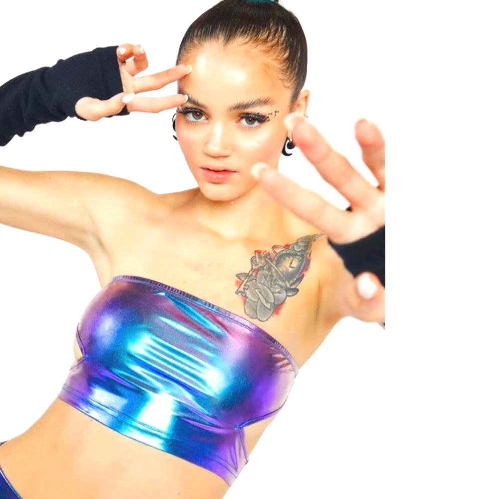 New With Tags Aqua Fairy Type Holographic Tube Top Size Small